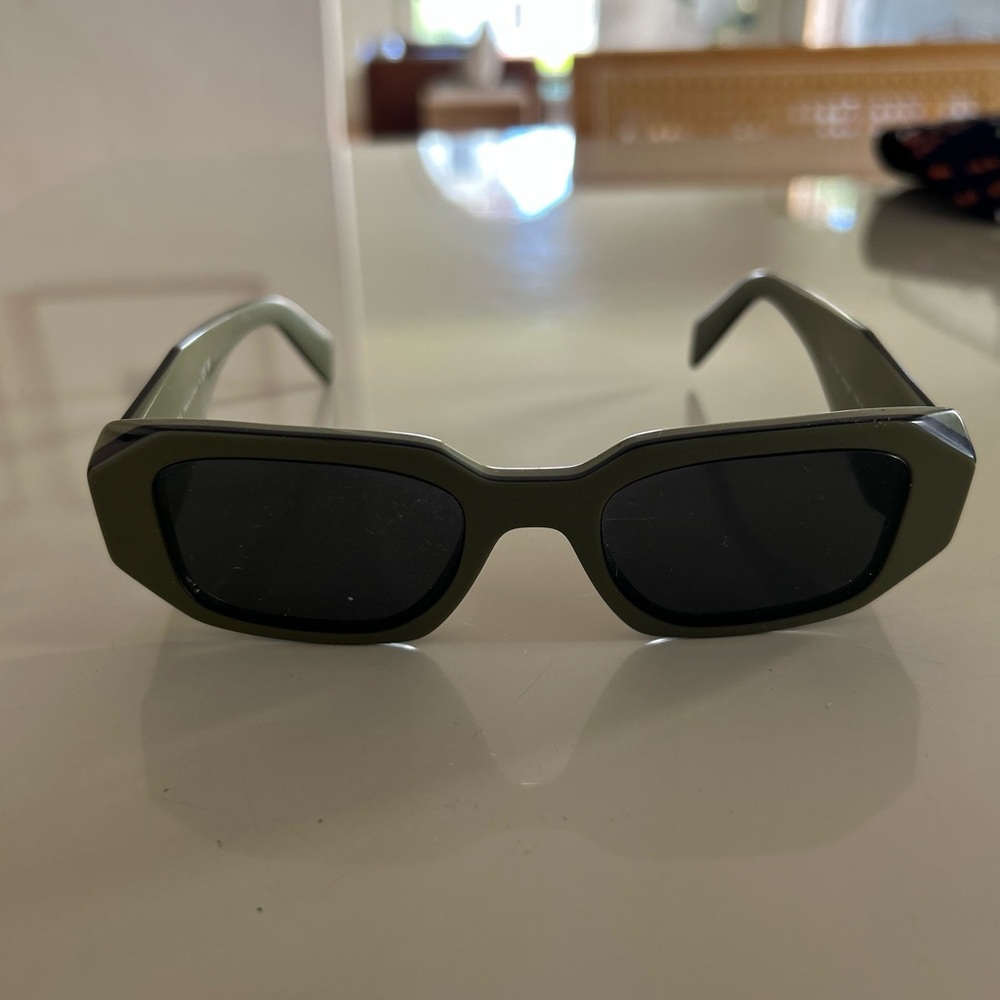 Prada Olive Green Rectangular Sunglasses - image 2